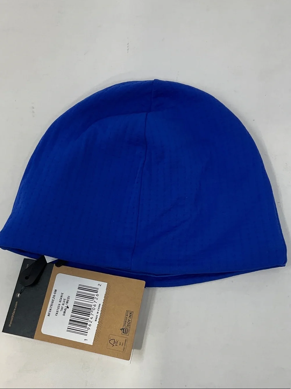 The North Face Royal Blue Beanie with White Logo
